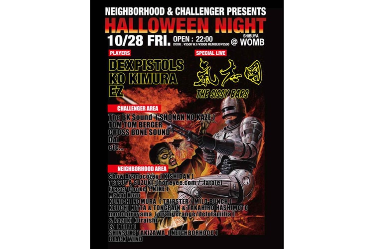 NEIGHBORHOOD & CHALLENGER presents Halloween Night @ WOMB