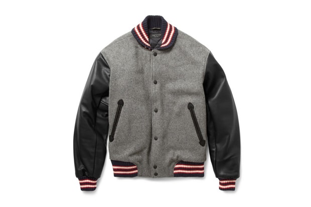 Rag & Bone Grey Wool-Blend Varsity Jacket