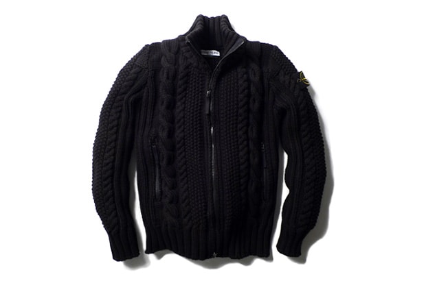 Stone Island Cable Knit Zip Cardigan