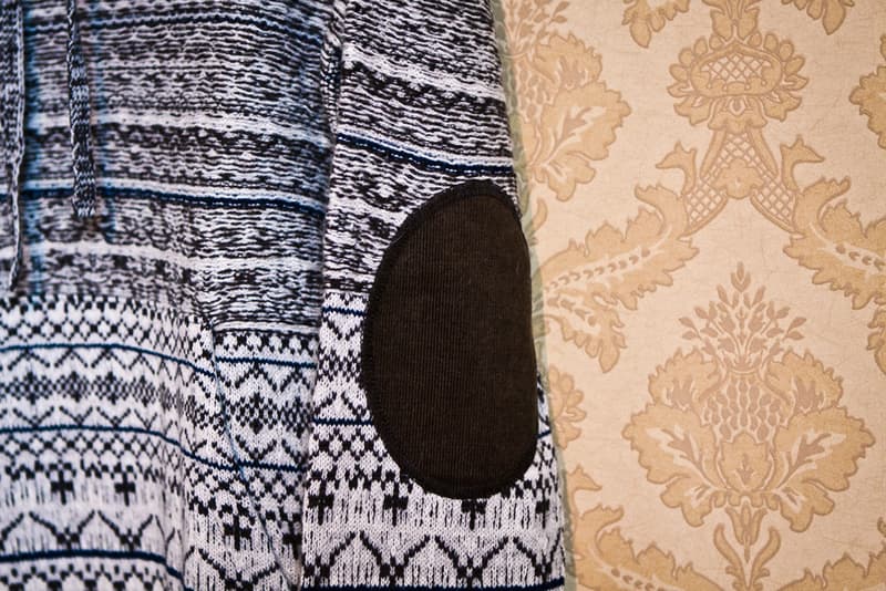 White Mountaineering Jacquard Knit Stratum Pattern Parka