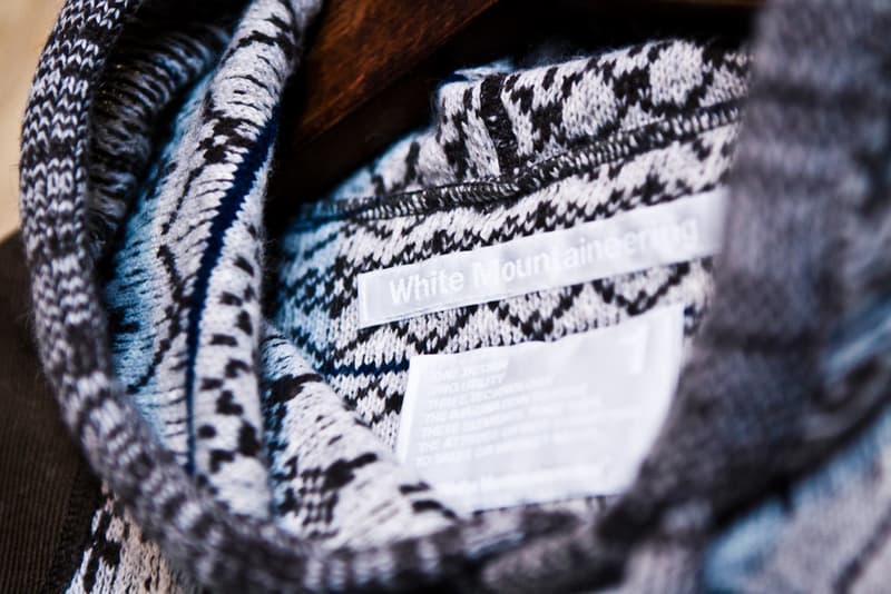 White Mountaineering Jacquard Knit Stratum Pattern Parka