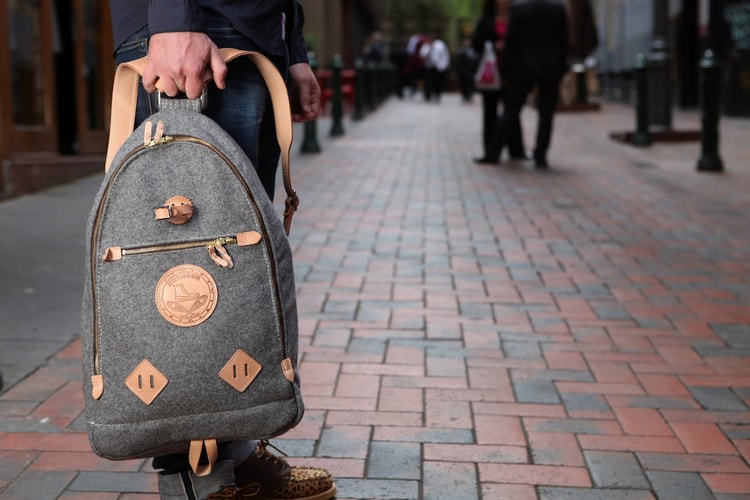 Yuketen Triangle Backpack Grey Heather Wool