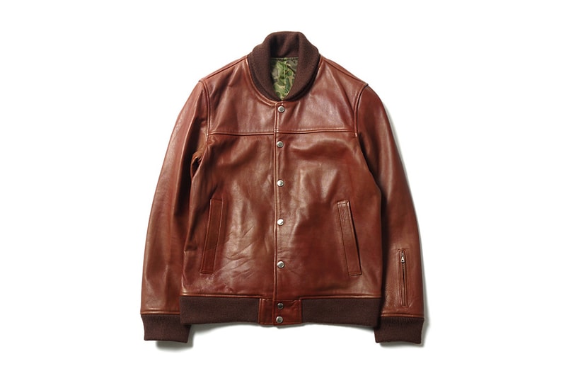 SOPHNET. Leather Stadium Blouson