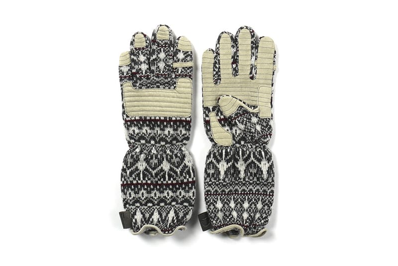 White Mountaineering Middle Knit Stratum Pattern Gloves  