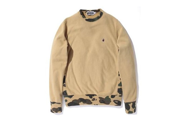 A Bathing Ape 1ST CAMO RIB STONE WASH CREWNECK