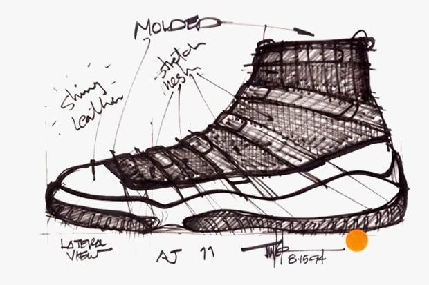 Air Jordan XI Original Sketches By Tinker Hatfield