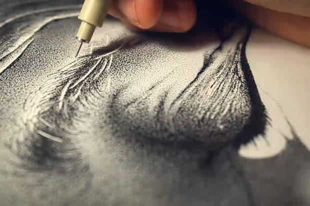 Hero - A Drawing Composed of 3.2 Million Ink Dots