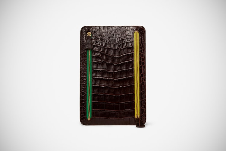 Smythson Crocodile-Embossed Leather Wallet