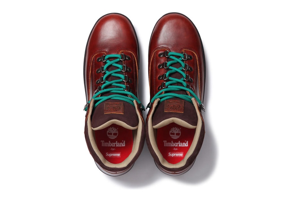 supreme x timberland euro hiker boots new 12 Timberland Supreme X Euro Hiker Low - Red | Editorialist main image 2