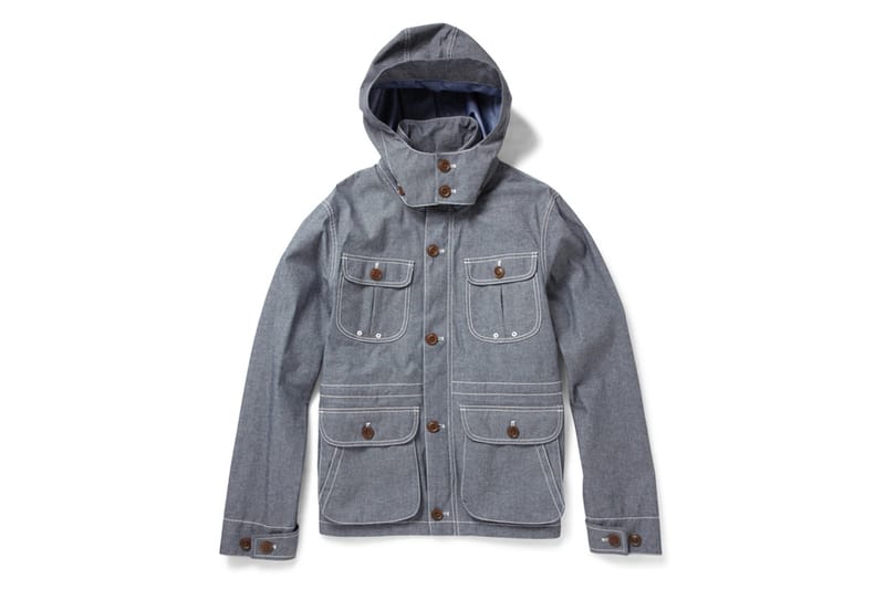 Woolrich Lightweight Blue Cotton-Blend Chambray Jacket 