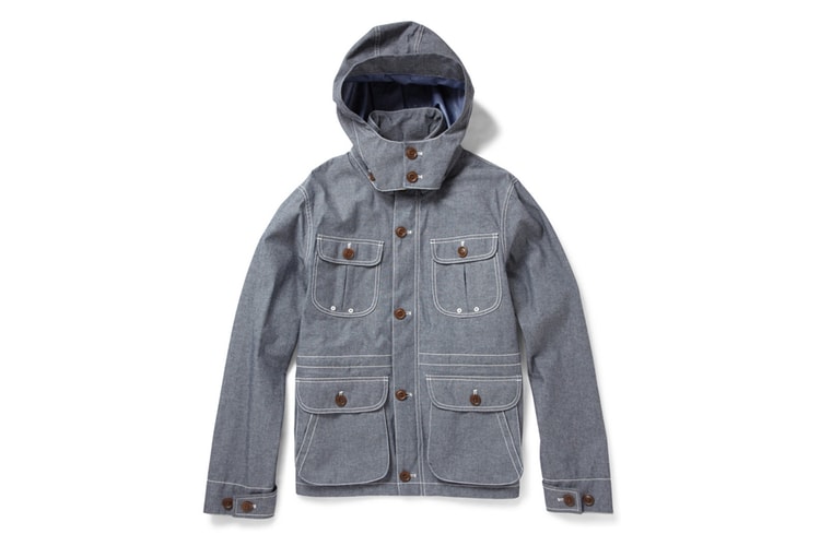 Woolrich Lightweight Blue Cotton-Blend Chambray Jacket