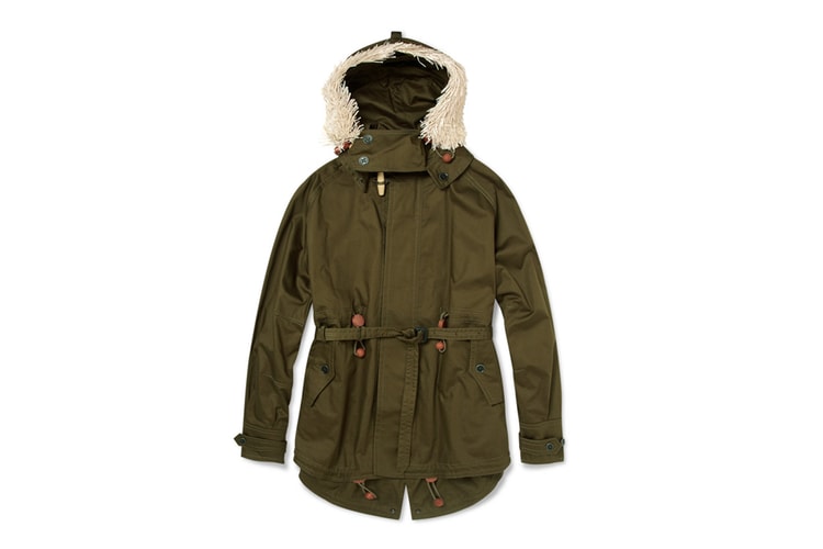 Burberry Prorsum Raffia Cotton Twill Parka