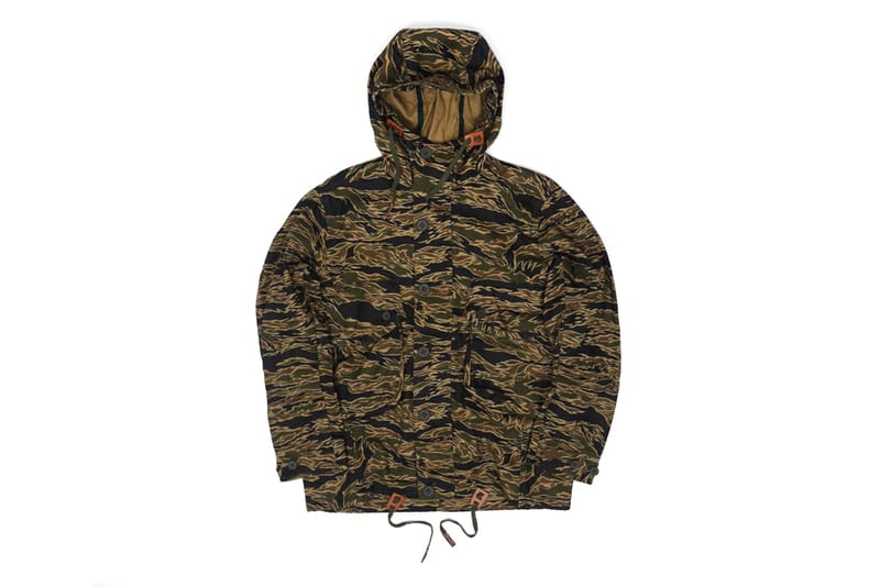 Heritage Research Tiger Pattern Longline Waxed Parka 