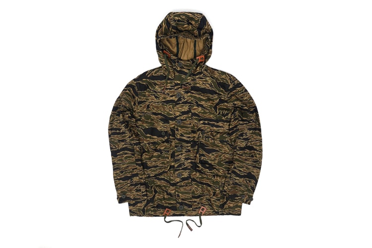 Heritage Research Tiger Pattern Longline Waxed Parka