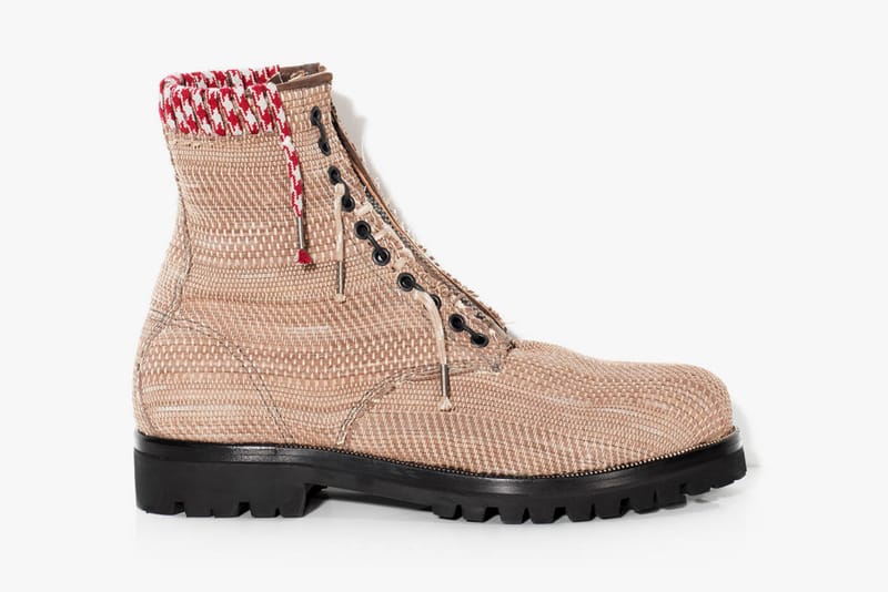 Lanvin Hand Embroidery Woven Calfskin Pped Boot 