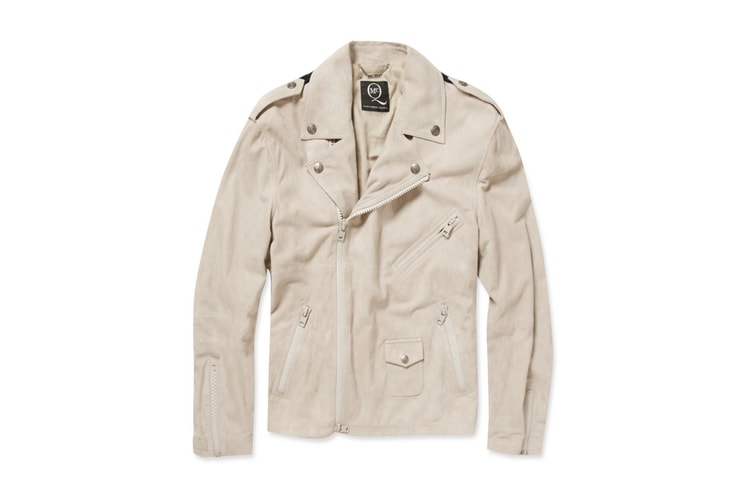 McQ Alexander McQueen Knitted-Back Suede Biker Jacket