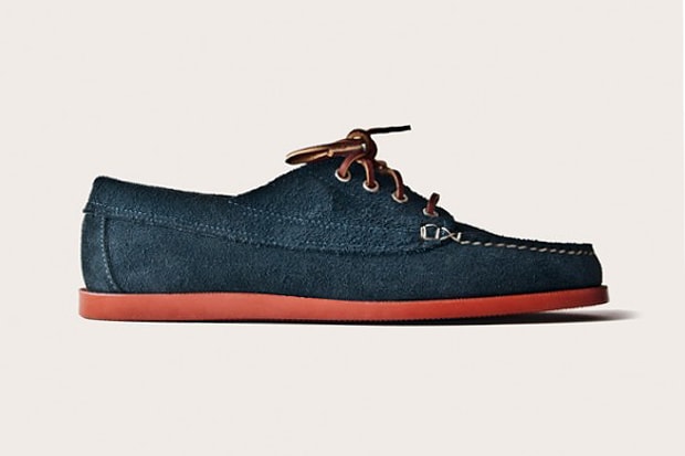 Oak Street Bootmakers Navy Suede Red Brick Sole Trail Oxford