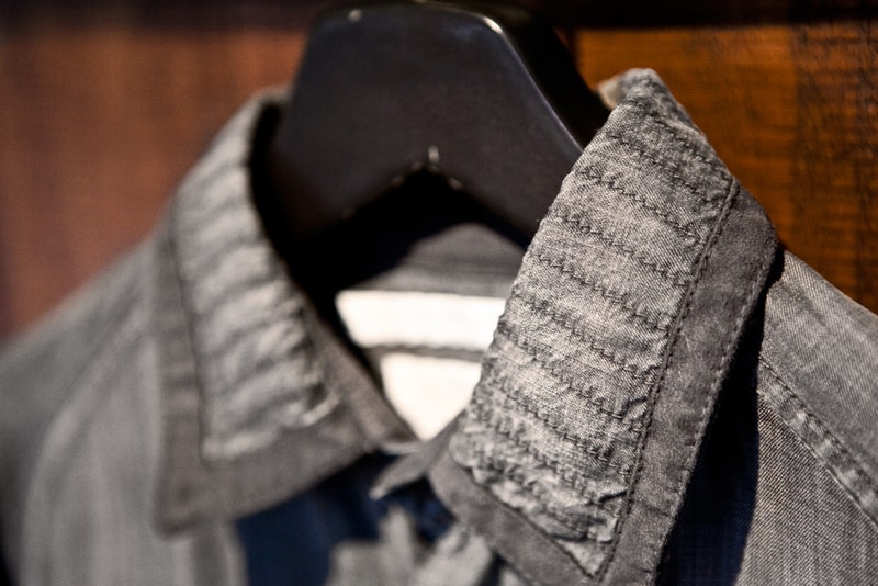 White Mountaineering for Lane Crawford Black Dyed Denim Shirt