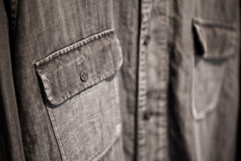 White Mountaineering for Lane Crawford Black Dyed Denim Shirt