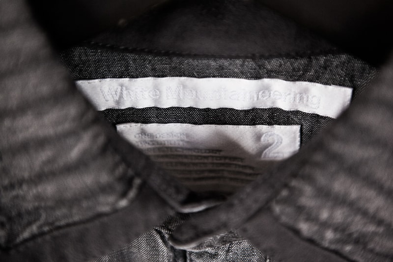 White Mountaineering for Lane Crawford Black Dyed Denim Shirt