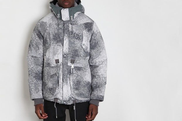 White Mountaineering Pertex Digital Camo Middle Down Jacket