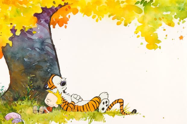 Calvin and Hobbes 1989-90 Calendar Cover Original Artwork Auction