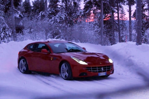 Ferrari: Markku Alen Tests the FF on a Snow-Covered Forest Stage