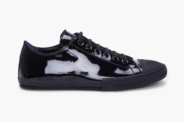Jil Sander Black Patent Low Top Sneaker