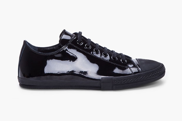 Jil Sander Black Patent Low Top Sneaker