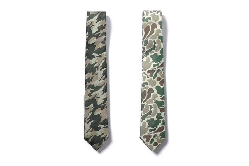 SOPHNET. Camouflage Themed Narrow Neck Ties 