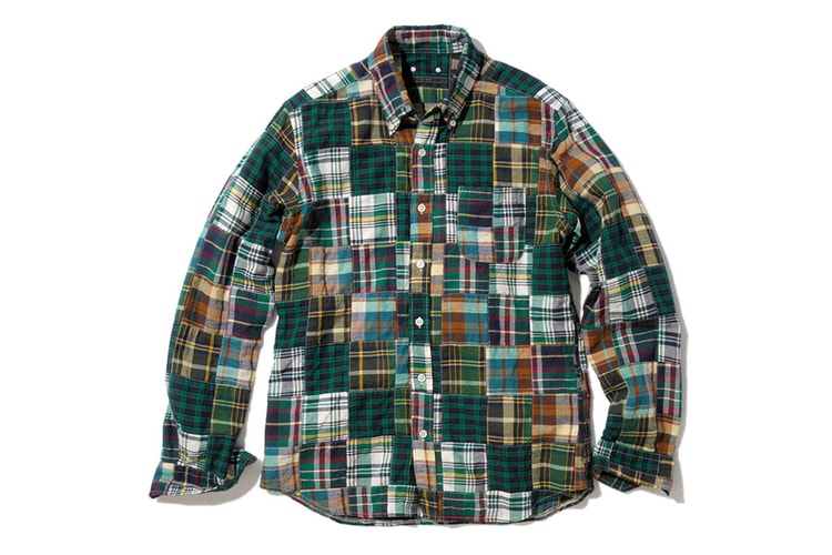 SOPHNET. L/S MADRAS PATCHWORK B.D SHIRT