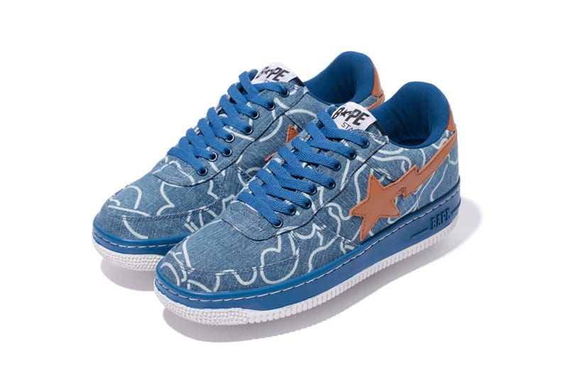 patchwork denim bapesta