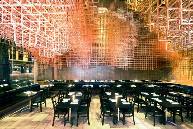 Innuendo Restaurant Ceiling Installation by bluarch