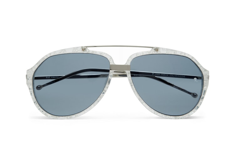 Raf Simons Cracked-Effect Aviator Sunglasses