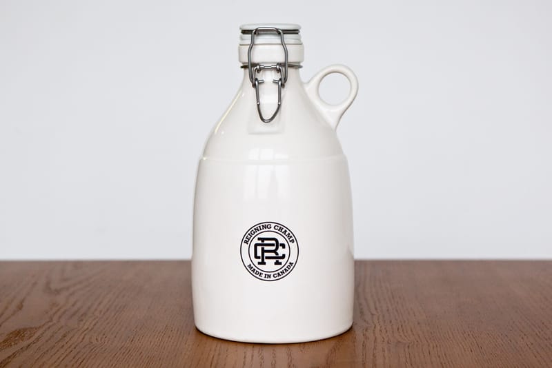 Reigning Champ x Portland Growler Co. 64 oz. White Loop-Gloss Growler