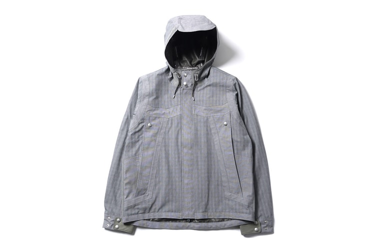 White Mountaineering Paclite Typewriter Check Big Pocket Short Parka