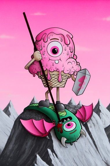 Buff Monster "Legend of the Pink Cherry" Exhibition @ Corey Helford Gallery
