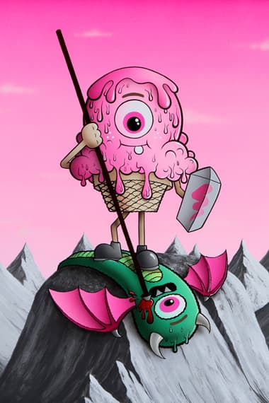 Buff Monster "Legend of the Pink Cherry" Exhibition @ Corey Helford Gallery