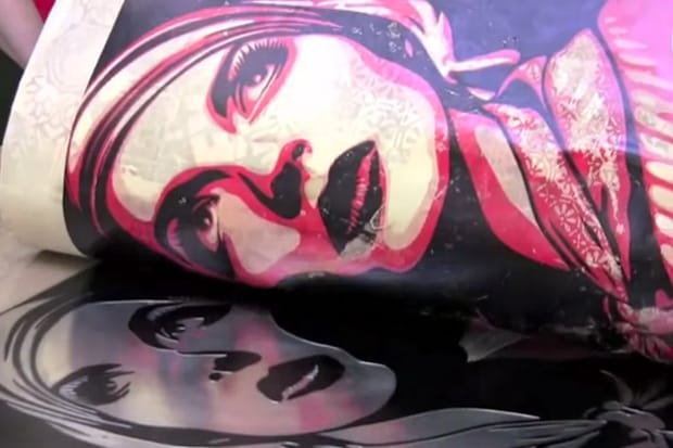 Shepard Fairey Printing "Harmony & Discord" at Pace Prints Video