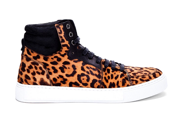 Yves Saint Laurent Leopard Malibu High Top Sneakers