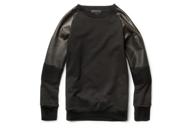 Alexander McQueen Degrade Leather Sleeved Cotton Sweatshirt