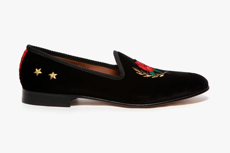 Theophilus London x Del Toro Rose Crest Black Velvet Slipper