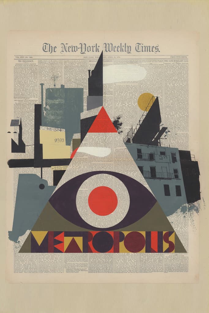 Evan Hecox "Dark Island" Painted Newspaper Prints