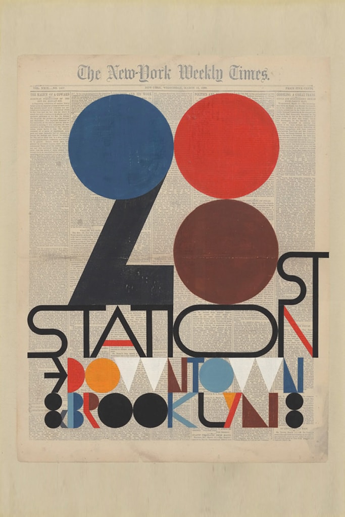 Evan Hecox "Dark Island" Painted Newspaper Prints