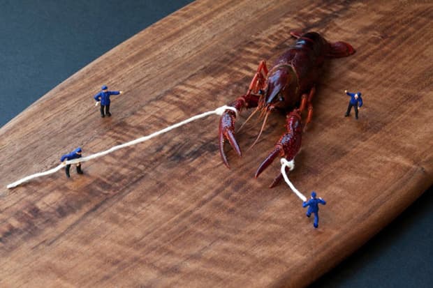 Miniature People Playing with Food by Christopher Boffoli