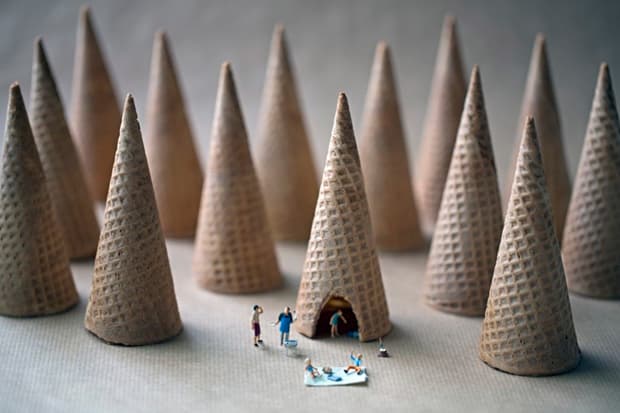 Miniature People Playing with Food by Christopher Boffoli
