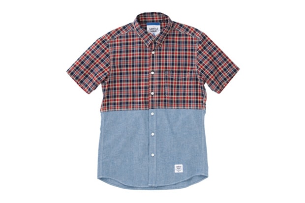 MR.GENTLEMAN 2012 Summer Short-Sleeved Chambray & Check Shirt 