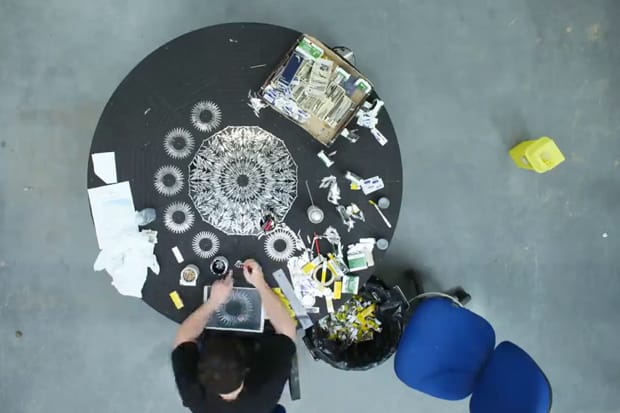 The Fabrication of Damien Hirst's New Scalpel Blade Painting 