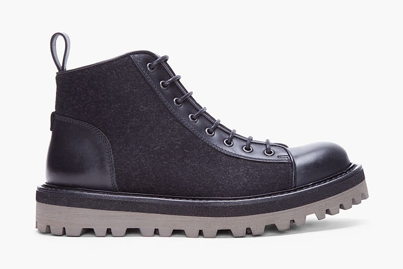 Yves Saint Laurent Black Flannel Boys Boots