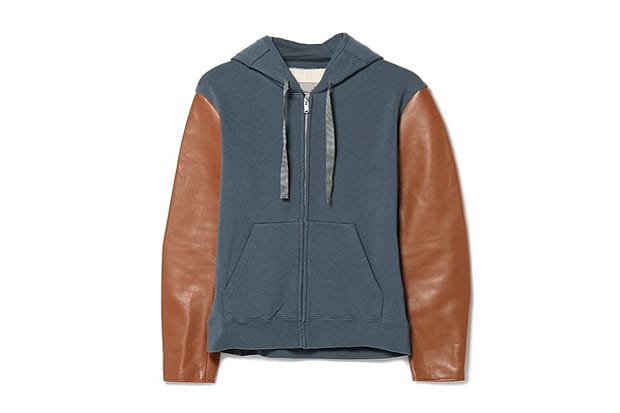 UNDERCOVER J4801 Leather-Sleeved Hoodie